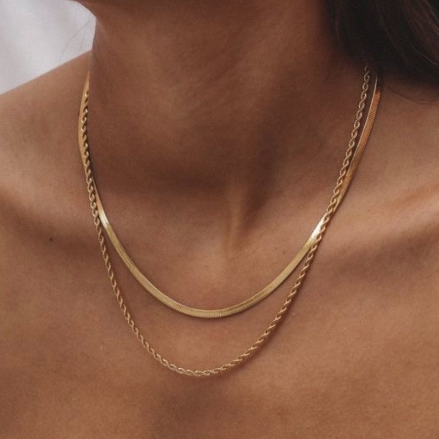 ست گردنبند ماری و گردنبند طنابی
