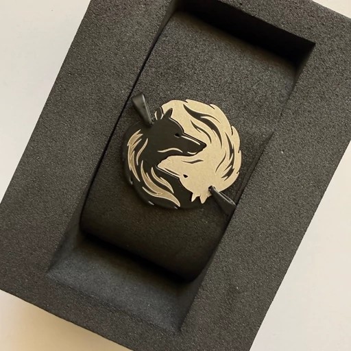 گردنبند ست کاپلی گرگ wolf یین یانگ