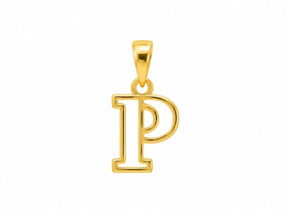 آویز زنانه طلا ۱۸ عیار پلاک حرف P گالری طلای تاج