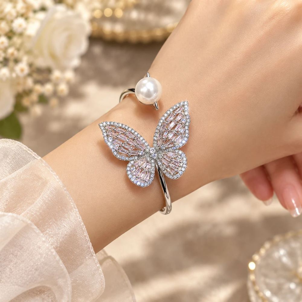 بنگل مینیمال نگینی آبکاری رادیوم کد bm462گالری زیورآلات آوآرین