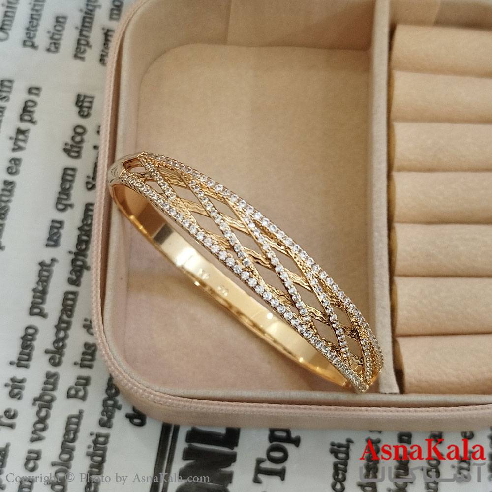 بنگل شوپینگ نگیندار طلایی کد DSB181614W