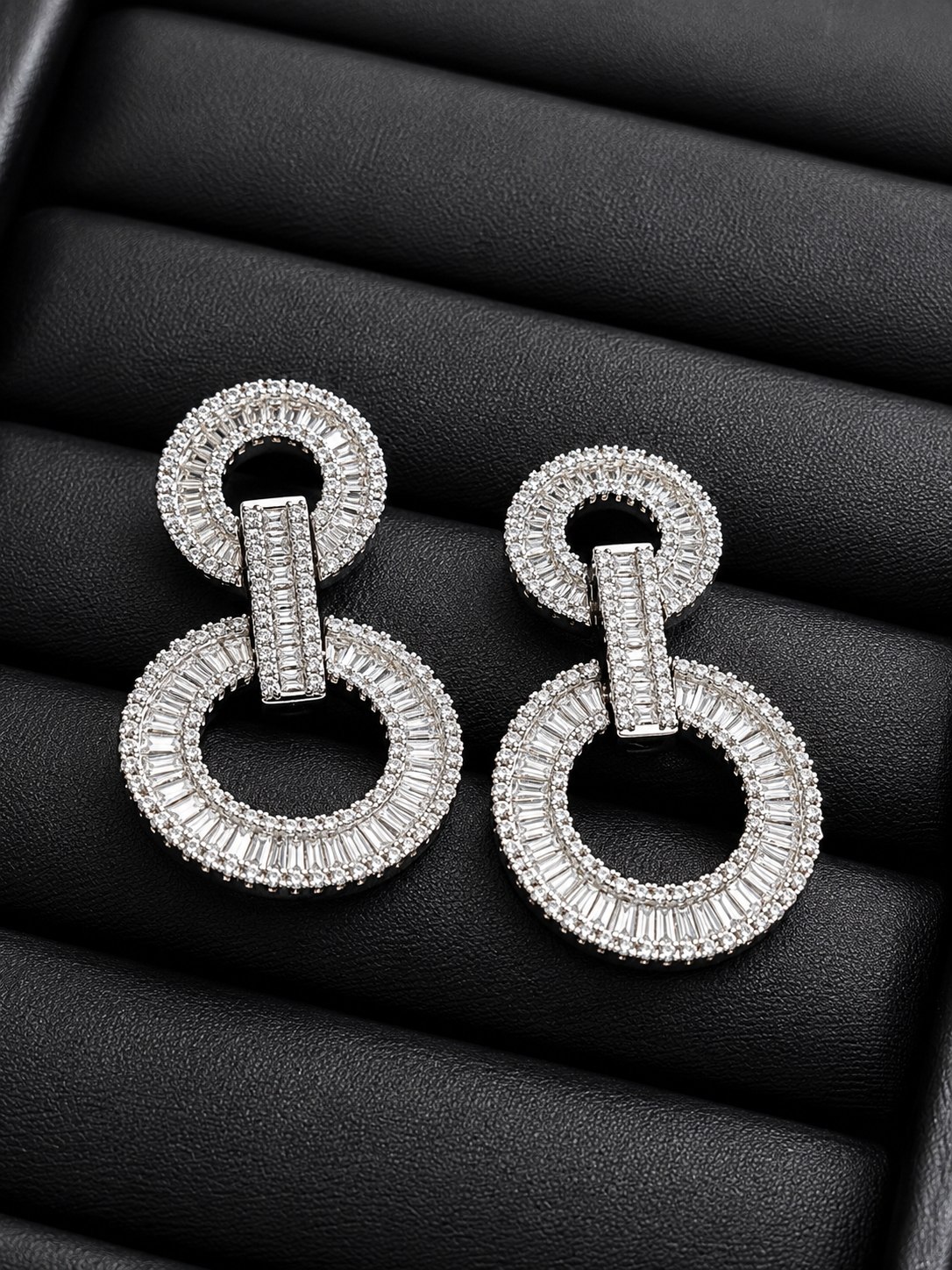 گوشواره جواهری ۲ حلقه مستر کوالیتی
