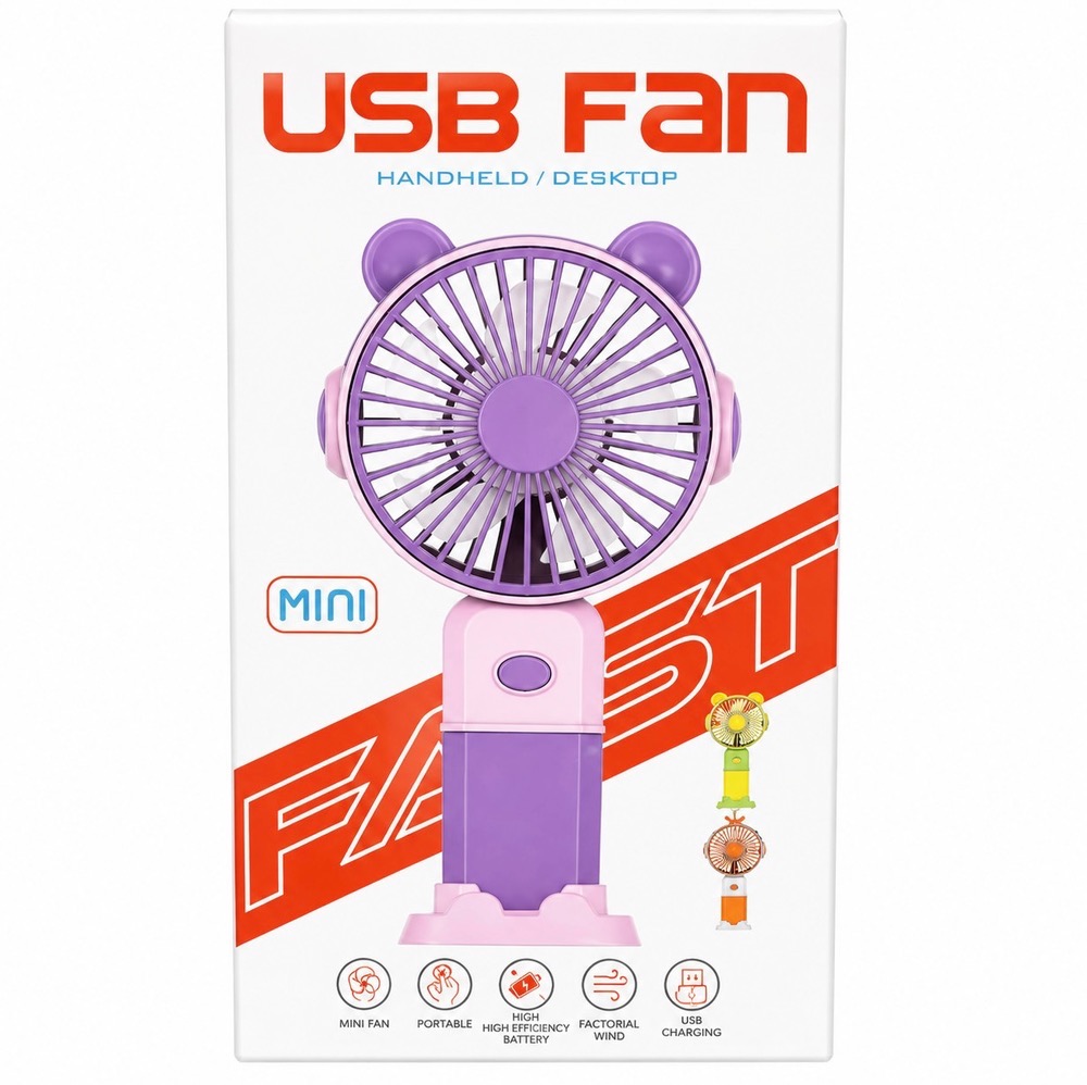 مینی پنکه شارژی USB دستی و رومیزی با باد قوی