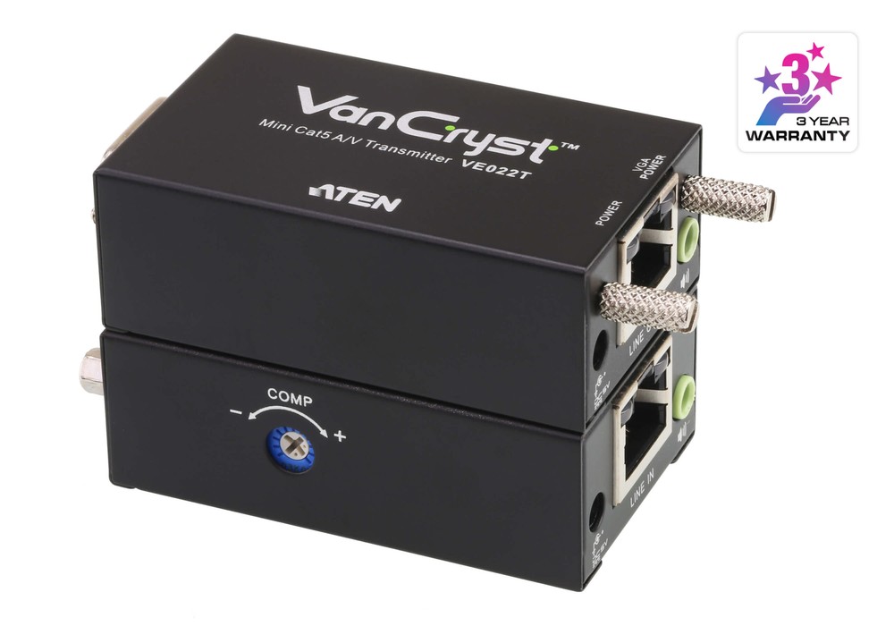 Mini VGA/Audio Cat 5 Extender (1280 x 1024@150m)