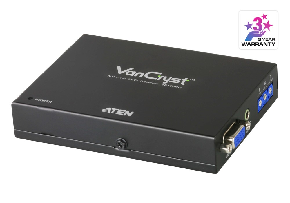 VGA/Audio Cat 5 Receiver with Deskew (1280 x 1024@300m)