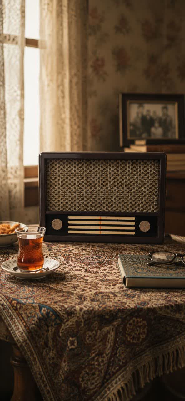 رادیو قدیمی تزئینی چوبی