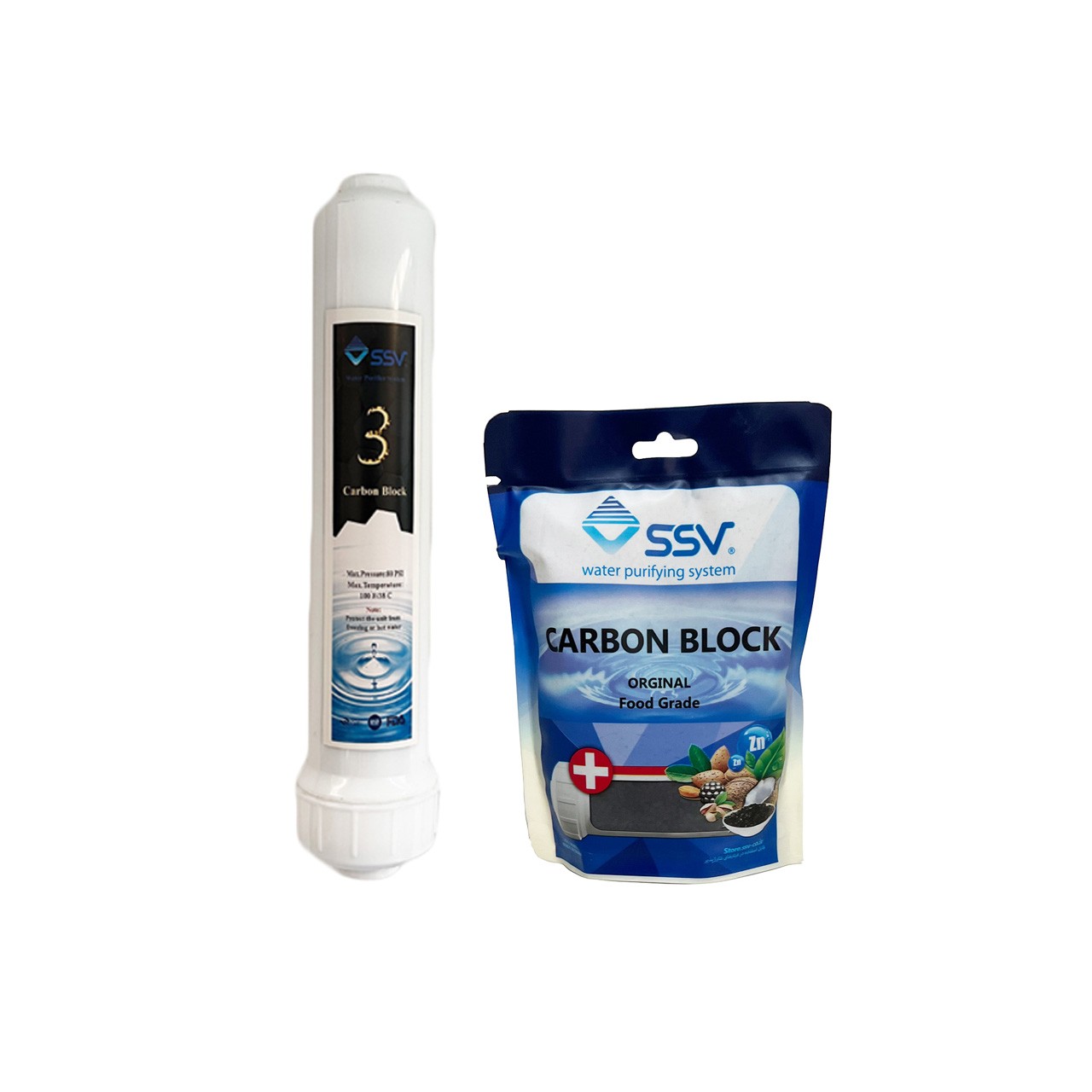فیلتر شارژ پذیر Carbon block به همراه شارژ یدک 140 گرم مدل
