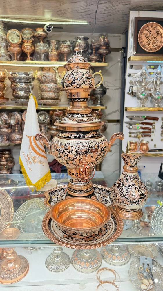 سماور مسی نقره کوب