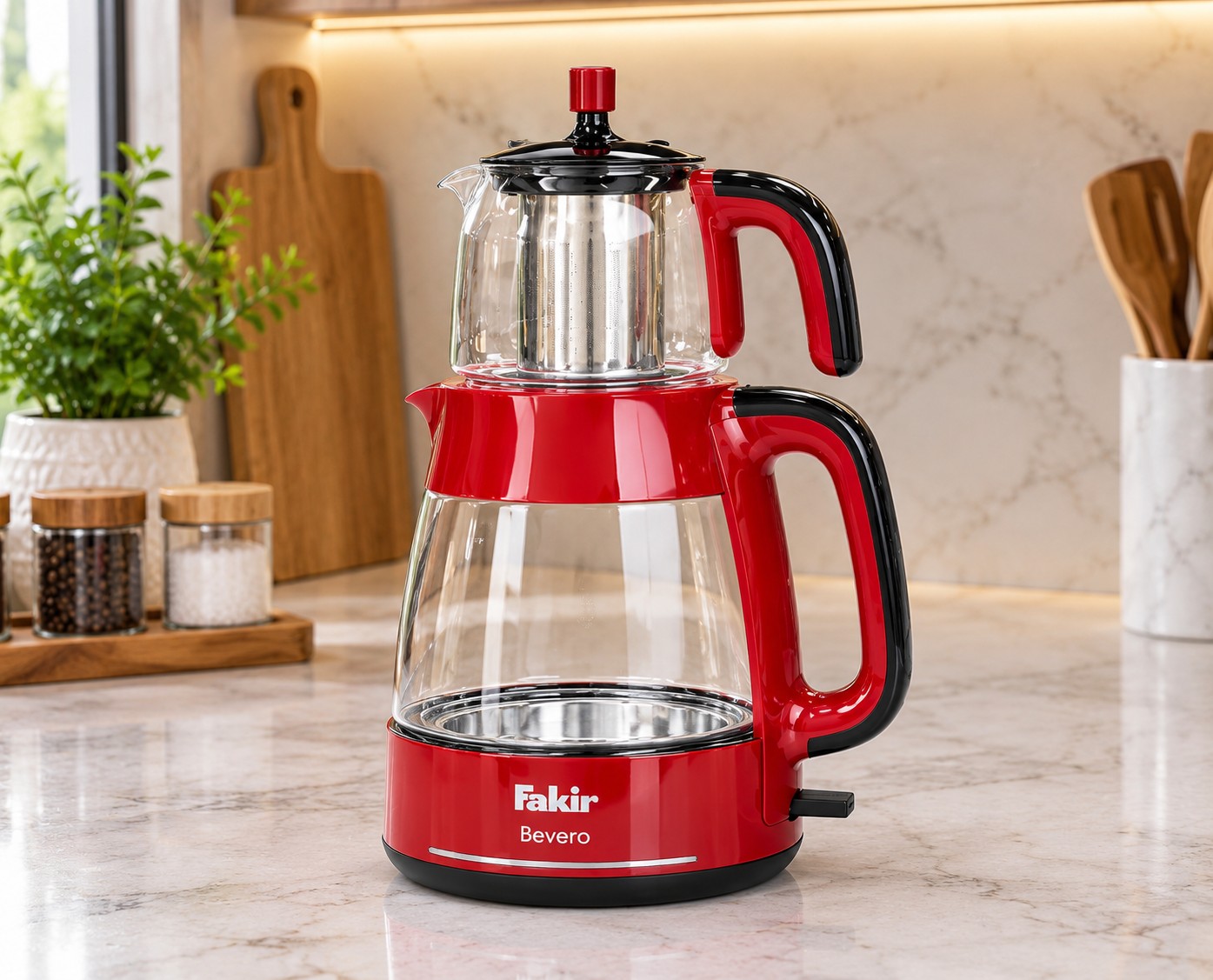 چای ساز روهمی پیرکس فکر Fakir مدل BESTEA رنگ قرمز