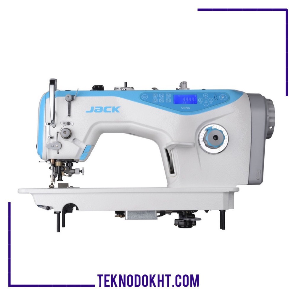چرخ خیاطی راسته‌دوز تیغ دار سخنگو جک مدل JK-5559GW با قیچی کنار
