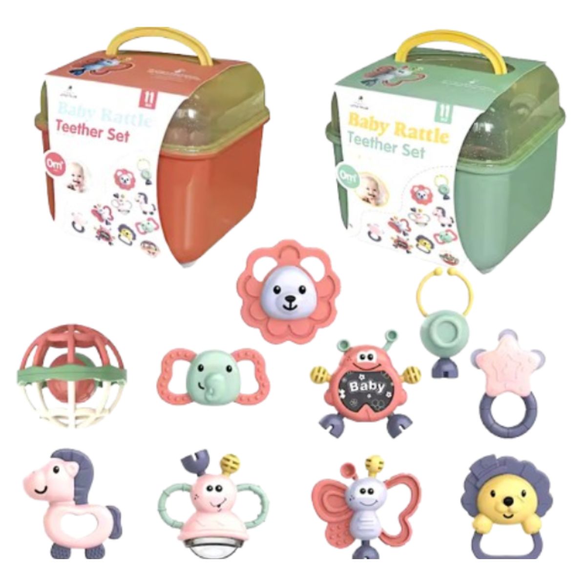 ست جغجغه baby rattle صندوقی طرح قورباغه