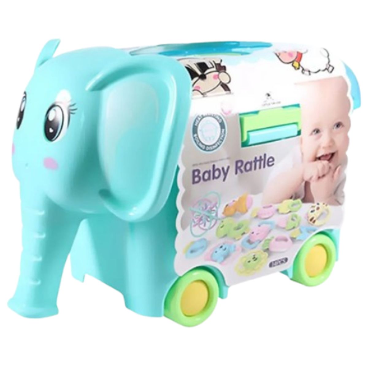 ست جغجغه صندوقی baby rattle طرح فیل