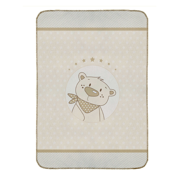 پتو دورپیچ نخی رز برن طرح teddy bear