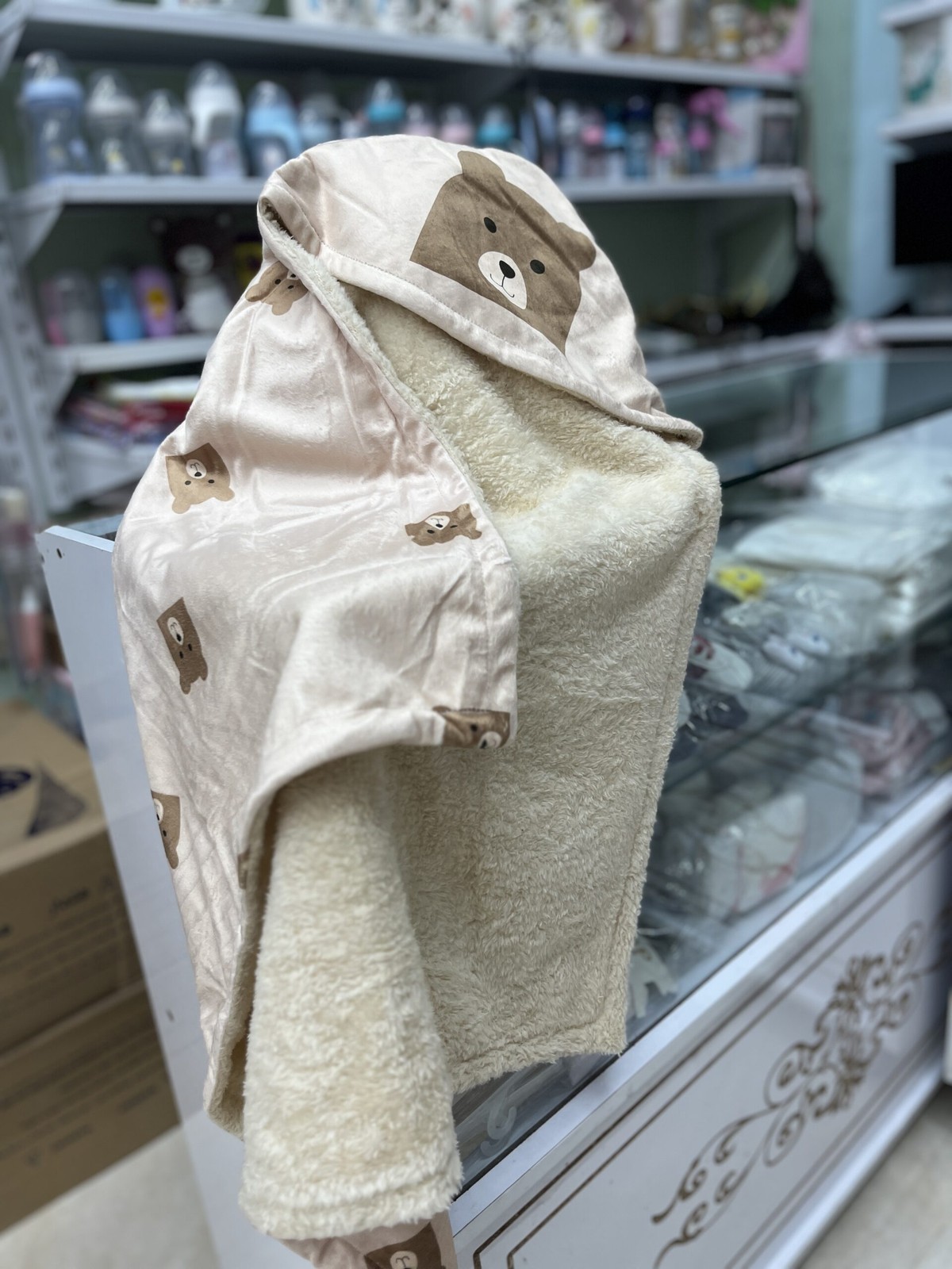 پتو دورپیچ داخل خز طرح تدی