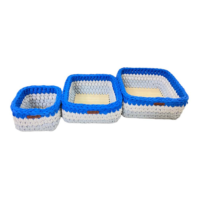 ست سبد وسایل کودک مدل سیسمونی کد Kids Storage Basket-09 مجموعه 3 عددی