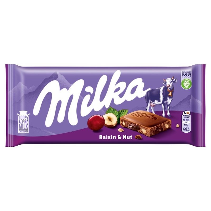 میلکا 100 گرم فندق و بلوبری