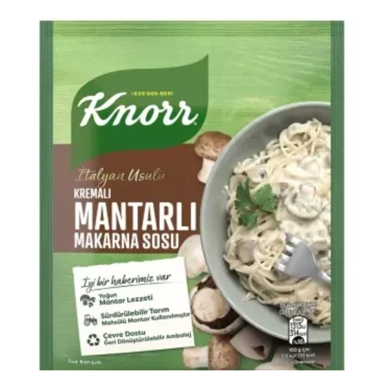 سس ماکارونی قارچ و خامه کنور 52 گرم knorr