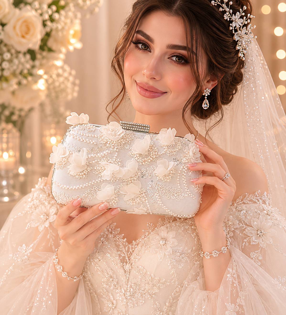 کیف عروس مدل نازگل کد 16464