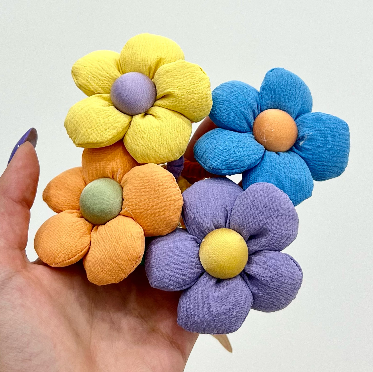 کش سر گل پارچه ای