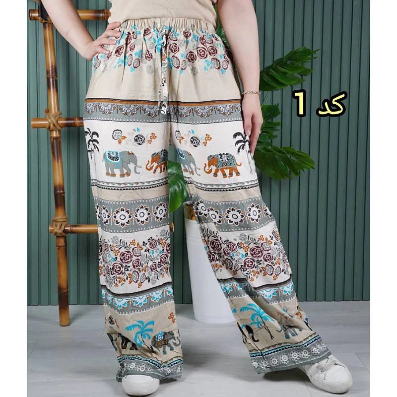 شلوار راسته نخی اورجینال طرح هندی زنانه /کد2900609