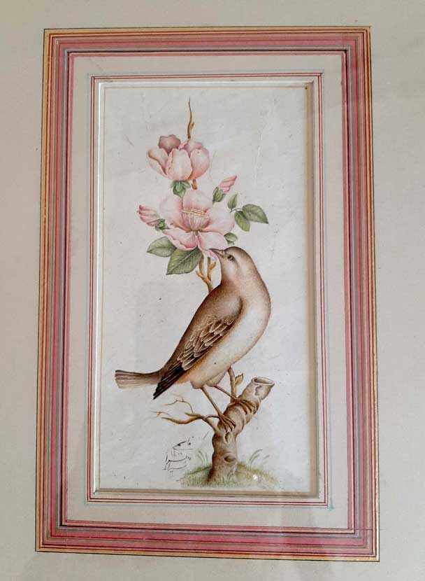 گل و مرغ آبرنگی