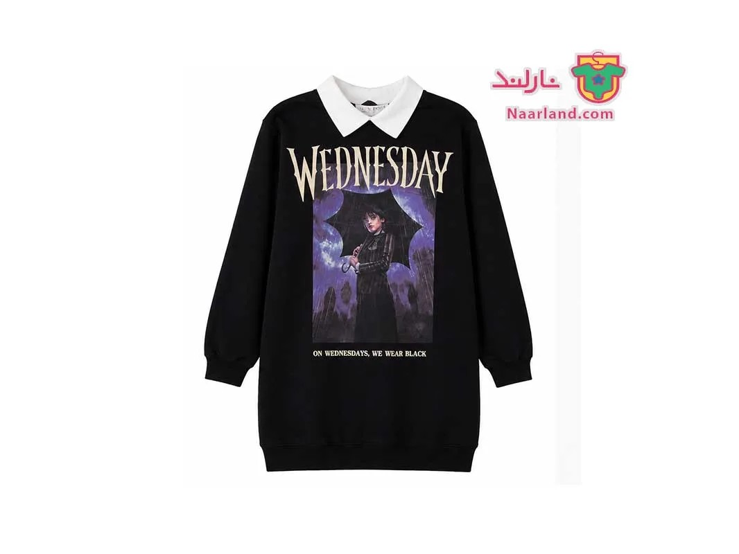 تونیک دورس داخل کرکی طرح Wednesday مشکی