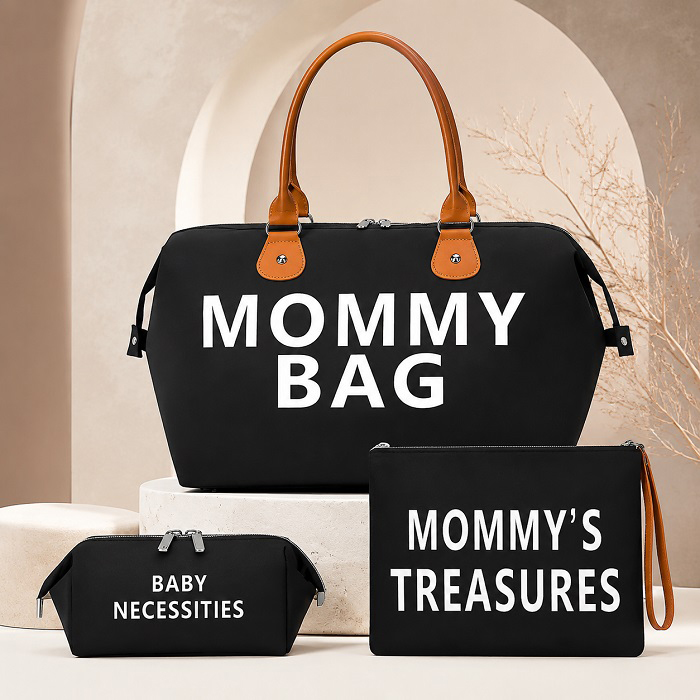 کیف لوازم مادر و نوزاد مشکی 3 تیکه Mommy Bag