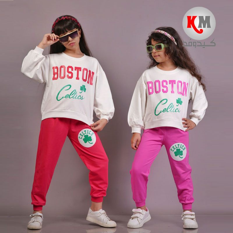 بلوز شلوار دخترانه طرح BOSTON