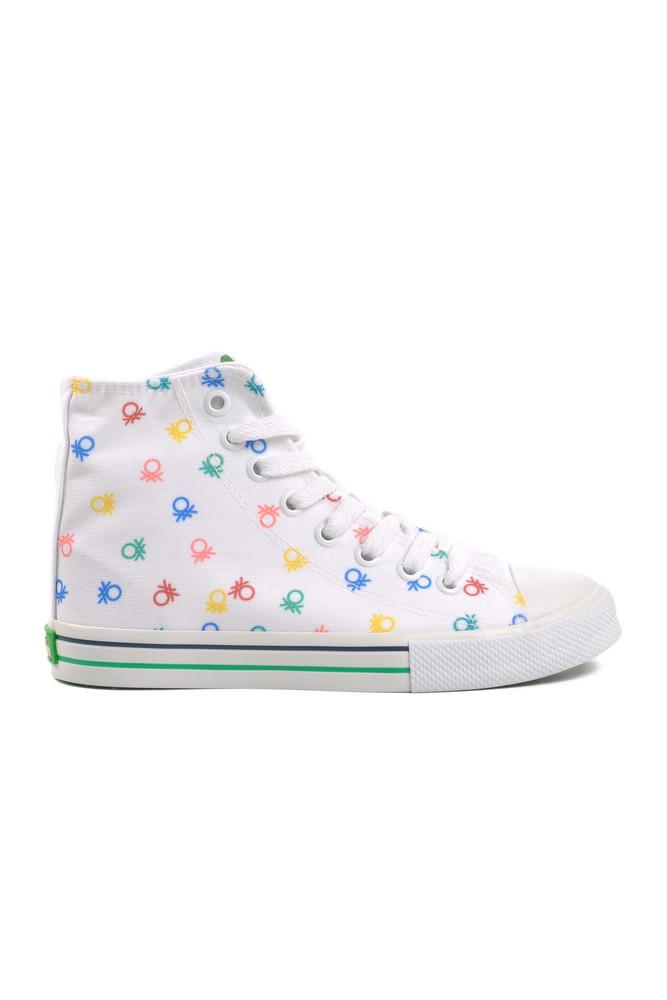 کفش Benetton ورزشی یونایتد Colors Of Bn-30185 Canvas White Hi اورجینال
