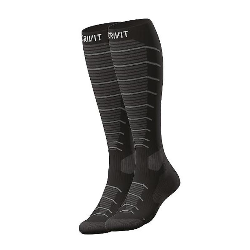 جوراب اسکی کریویت CRIVIT Ski Socks 01 مشکی خاکستری