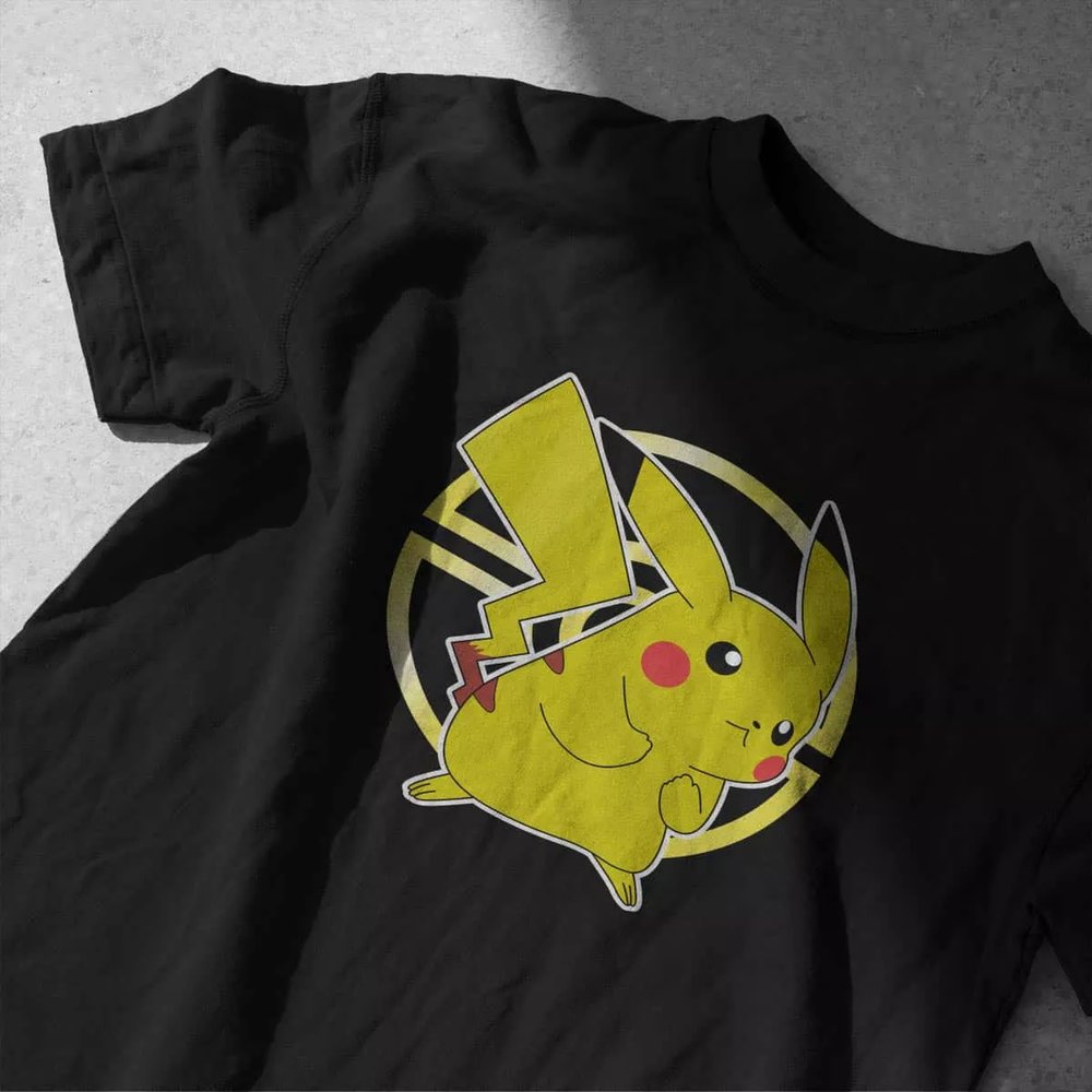تیشرت انیمه پوکمون Pikachu Line Art پیکاچو مینیمال