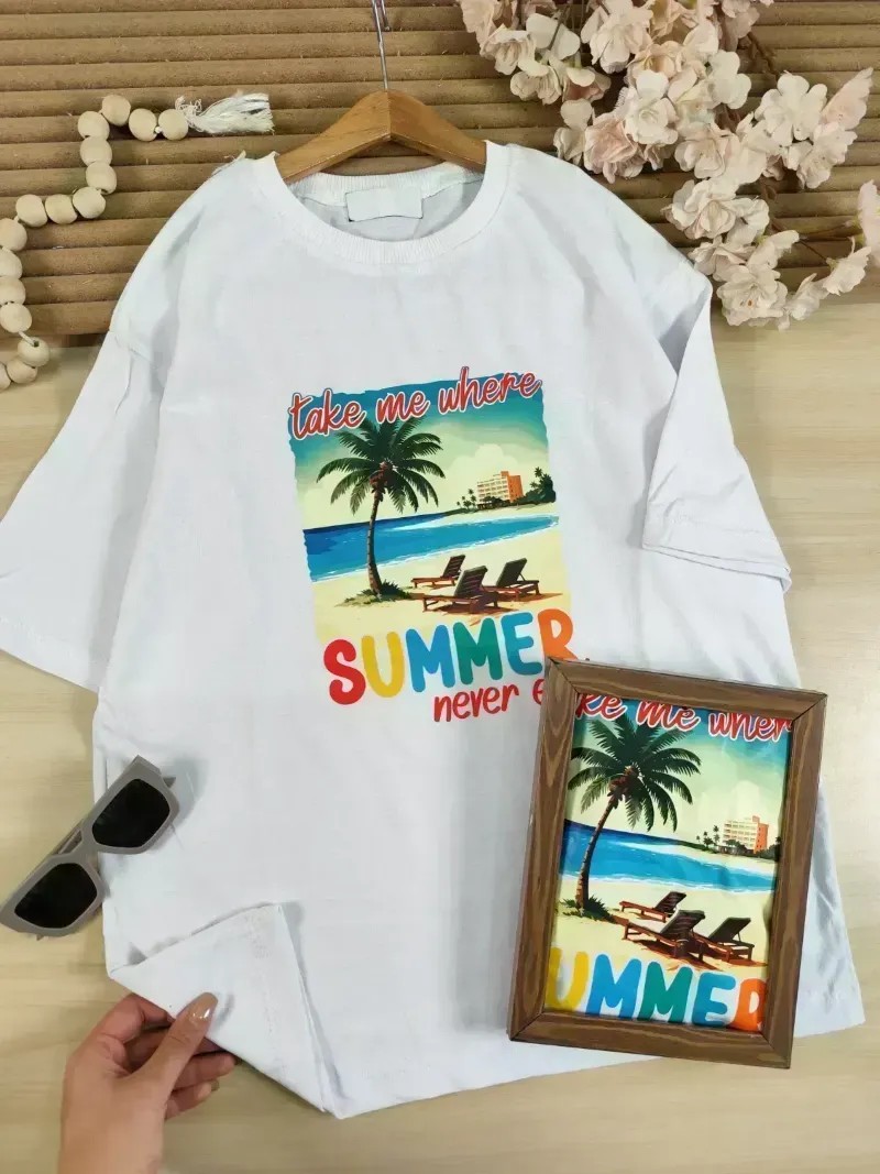 تیشرت تک سفید summer