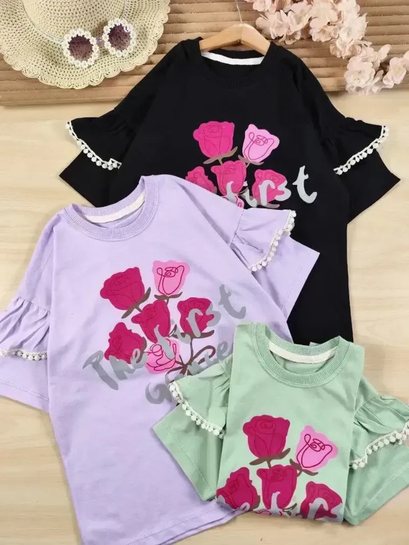 تیشرت تک دسته گل رز