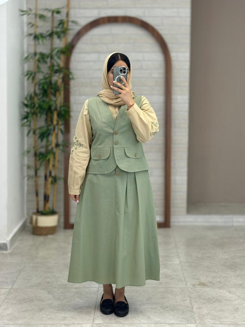ست سه تیکه ترانه کرم فیروزه ای