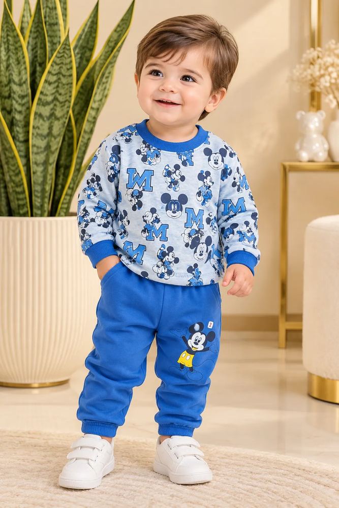 بلوز و شلوار میکی آبی