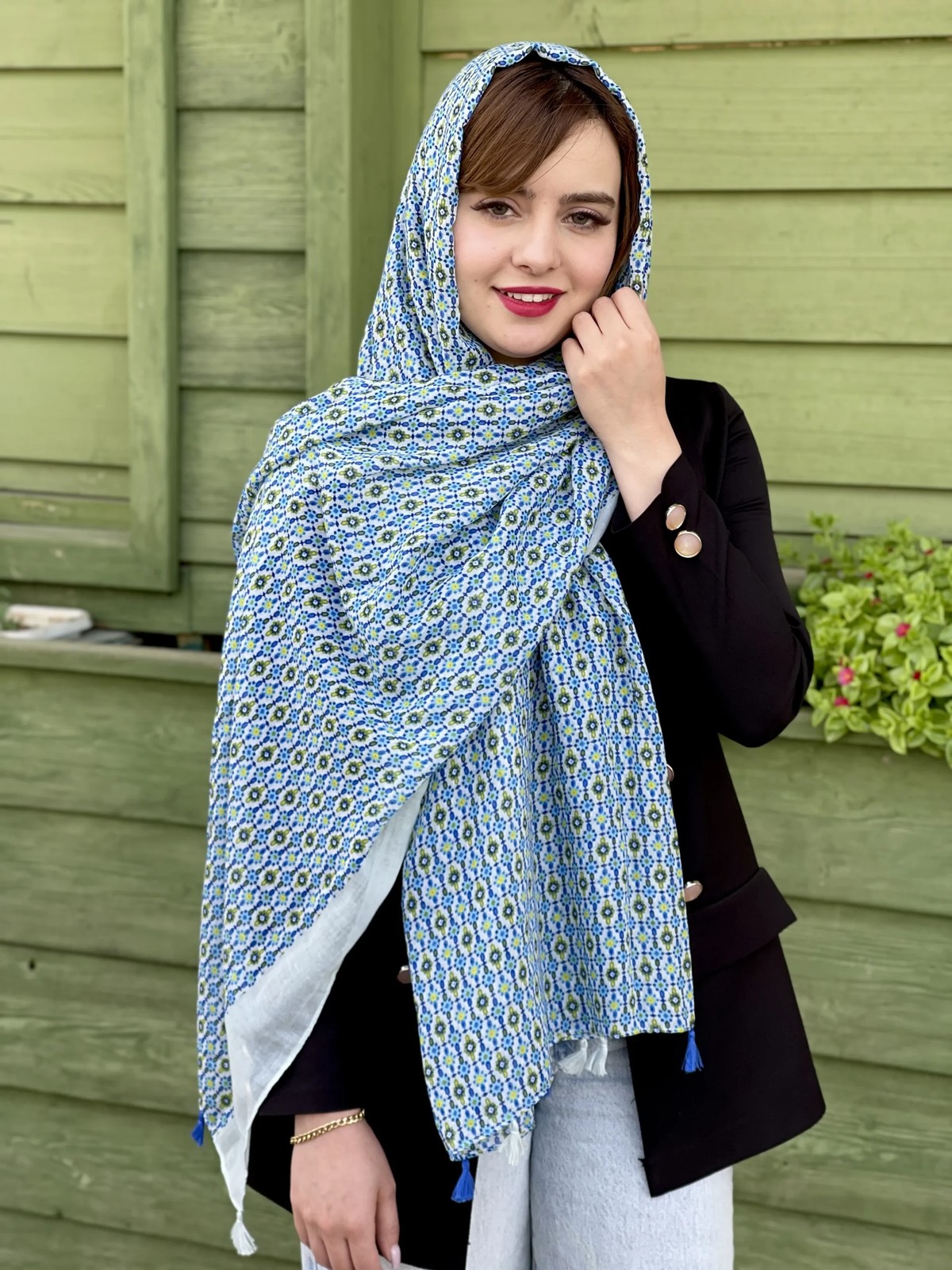 شال نخی مدل نقشینه TRF