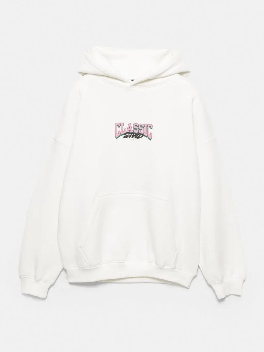 هودی سفید pull&bear