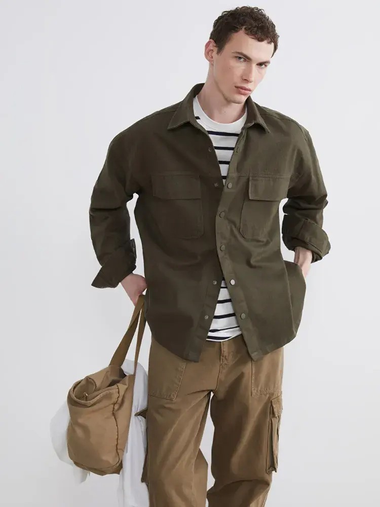 پیراهن ژاکت مردانه ال‌سی وایکیکی اورجینال XSIDE لوز فیت Gabardin