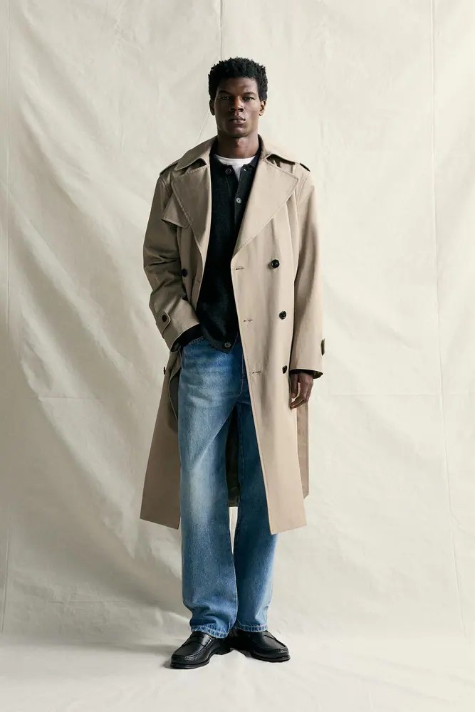 پالتو و ترنچ مردانه زارا اورجینال مدل MANTECO WATER REPELLENT TRENCH COAT کد 04044150