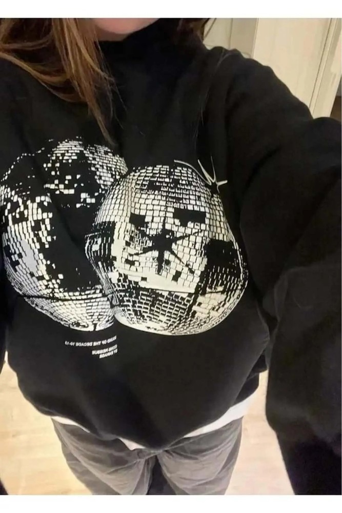 سویشرت Disco Ball یونیسکس سیاه Trendiz