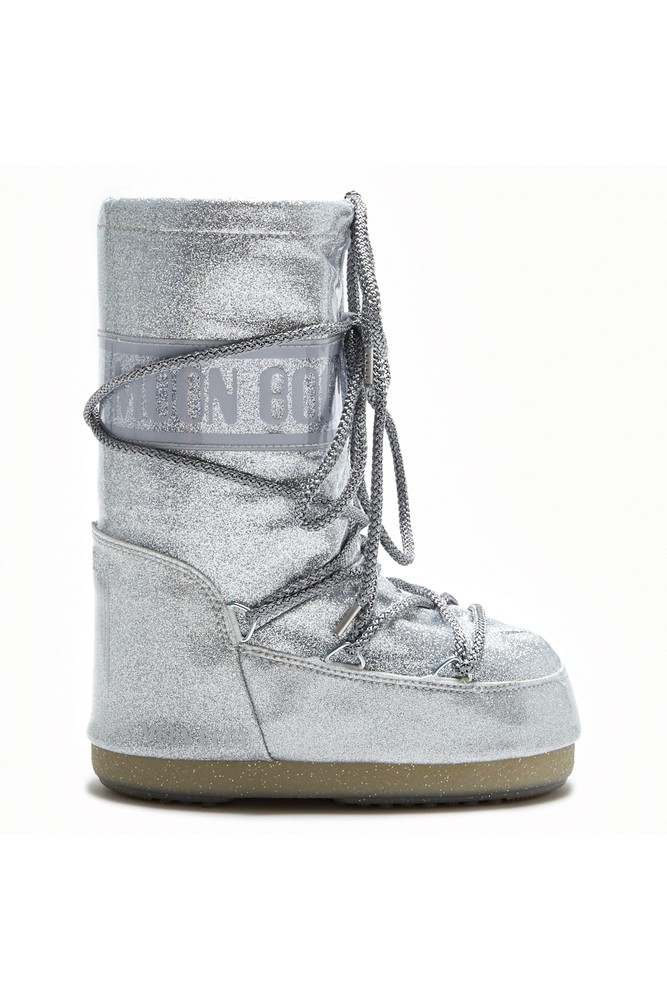 بوت مردانه مون بوت چرم مصنوعی نقره اي | 2MONK2023003 MOON BOOT