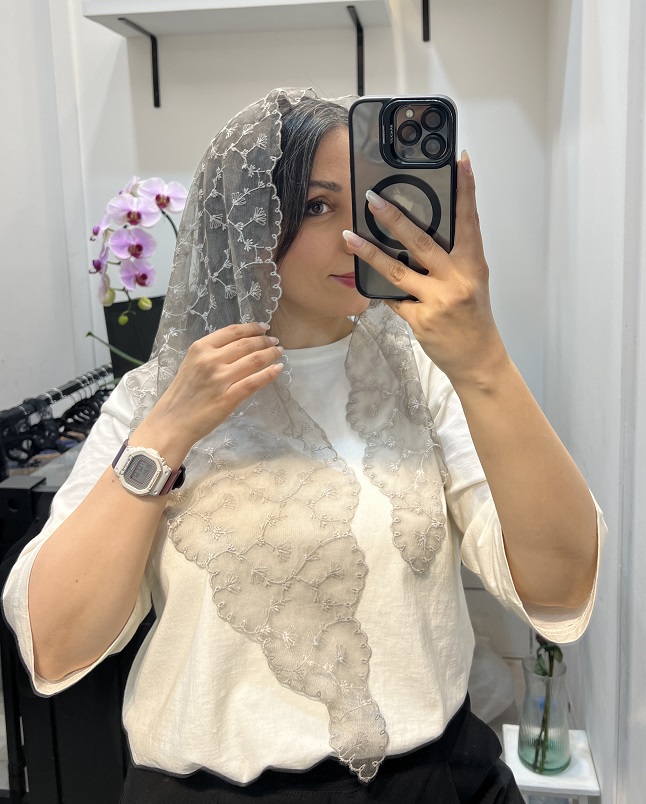 سه گوش دالبر بابونه طوسی روشن