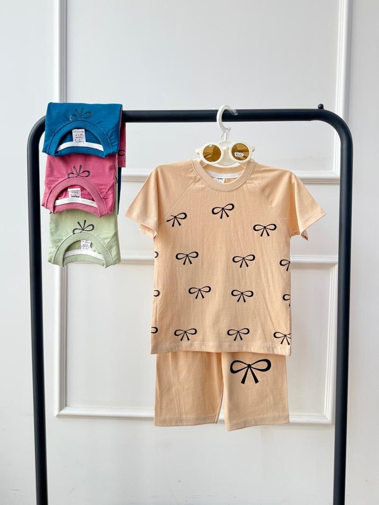 کد ۴۱۵۴ تیشرت شلوارک پاپیون BOW