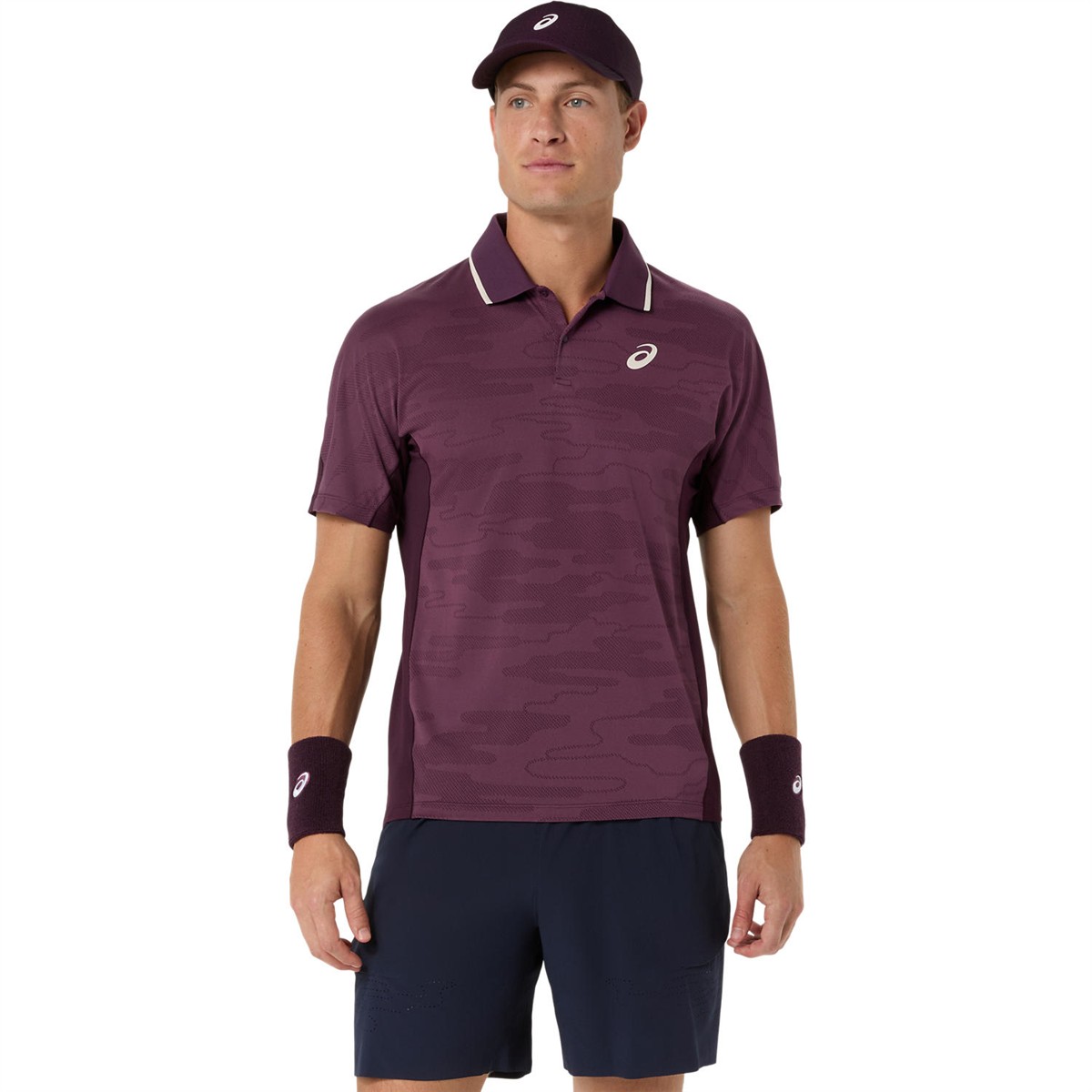 تیشرت تنیس مردانه اسیکس ASICS Match Jacquard Polo SS Top – بادمجانی