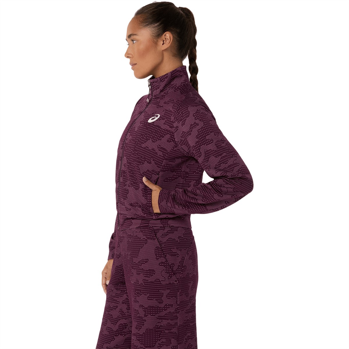 سویشرت تنیس زنانه اسیکس ASICS Match Jacket – بادمجانی