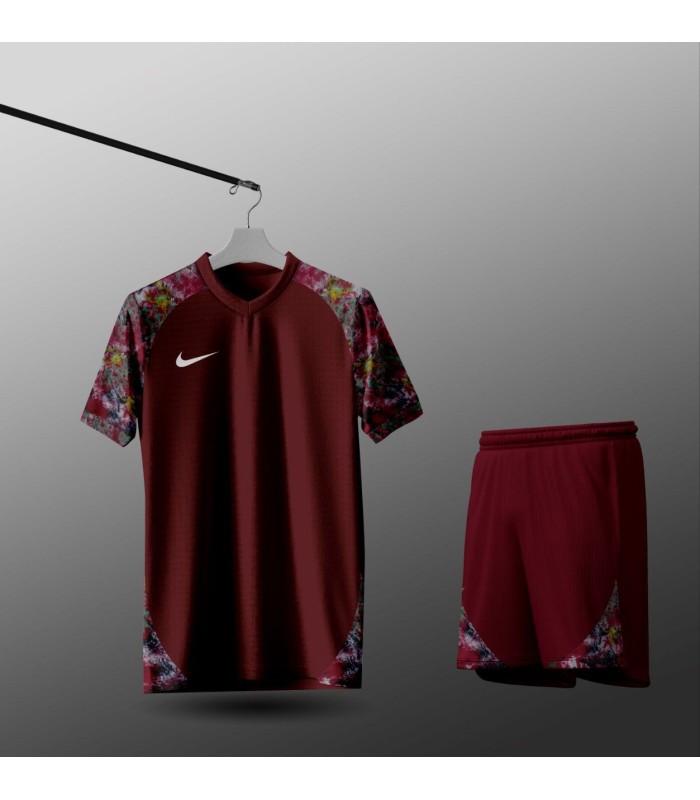 تیشرت و شورت باشگاهی نایک قرمز تیره Nike Men's club t-shirt and shorts