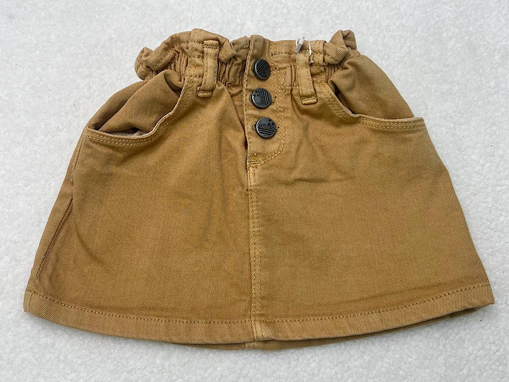 دامن کتان نوزادی خردلی رنگ Gap denim