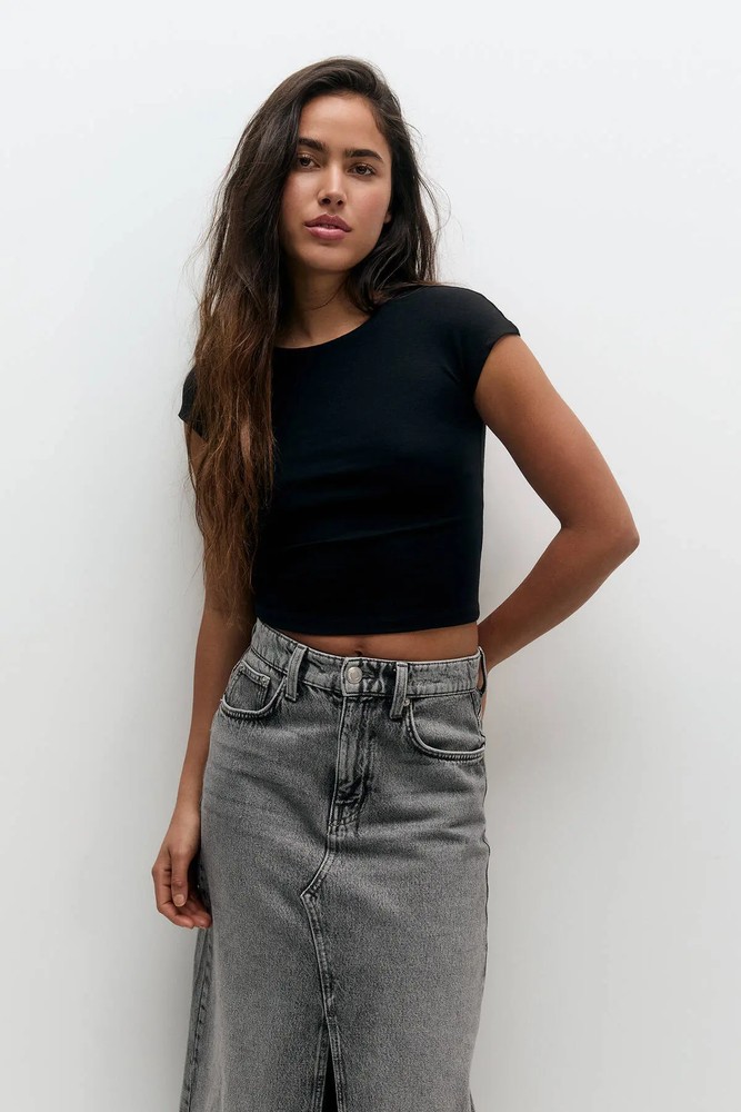 تیشرت زنانه Pull Bear مشکی