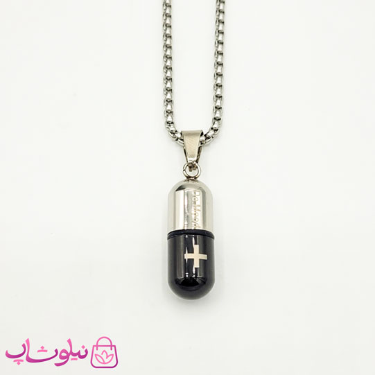 گردنبند کپسول عشق مشکی نقره ای | گردنبند کپسول عشق مشکی نقره ای کد 270 کد 20212