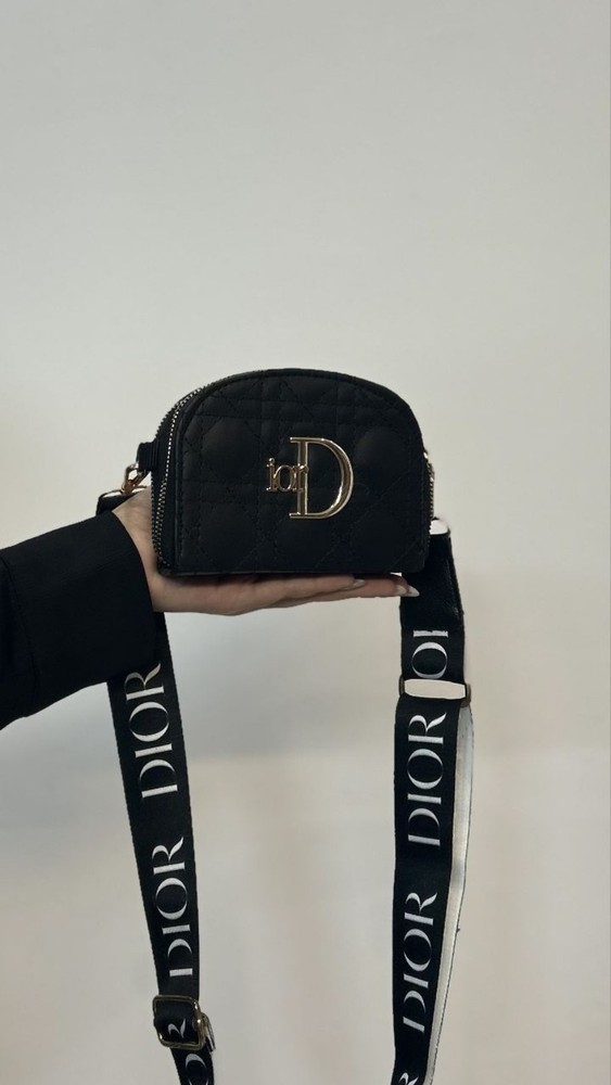 کیف کراس‌بادی زنانه مشکی طرح Dior بند پهن | باجی